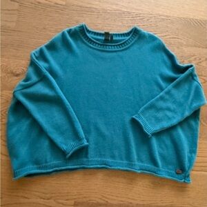 Elegant Teal Crew Neck Sweater